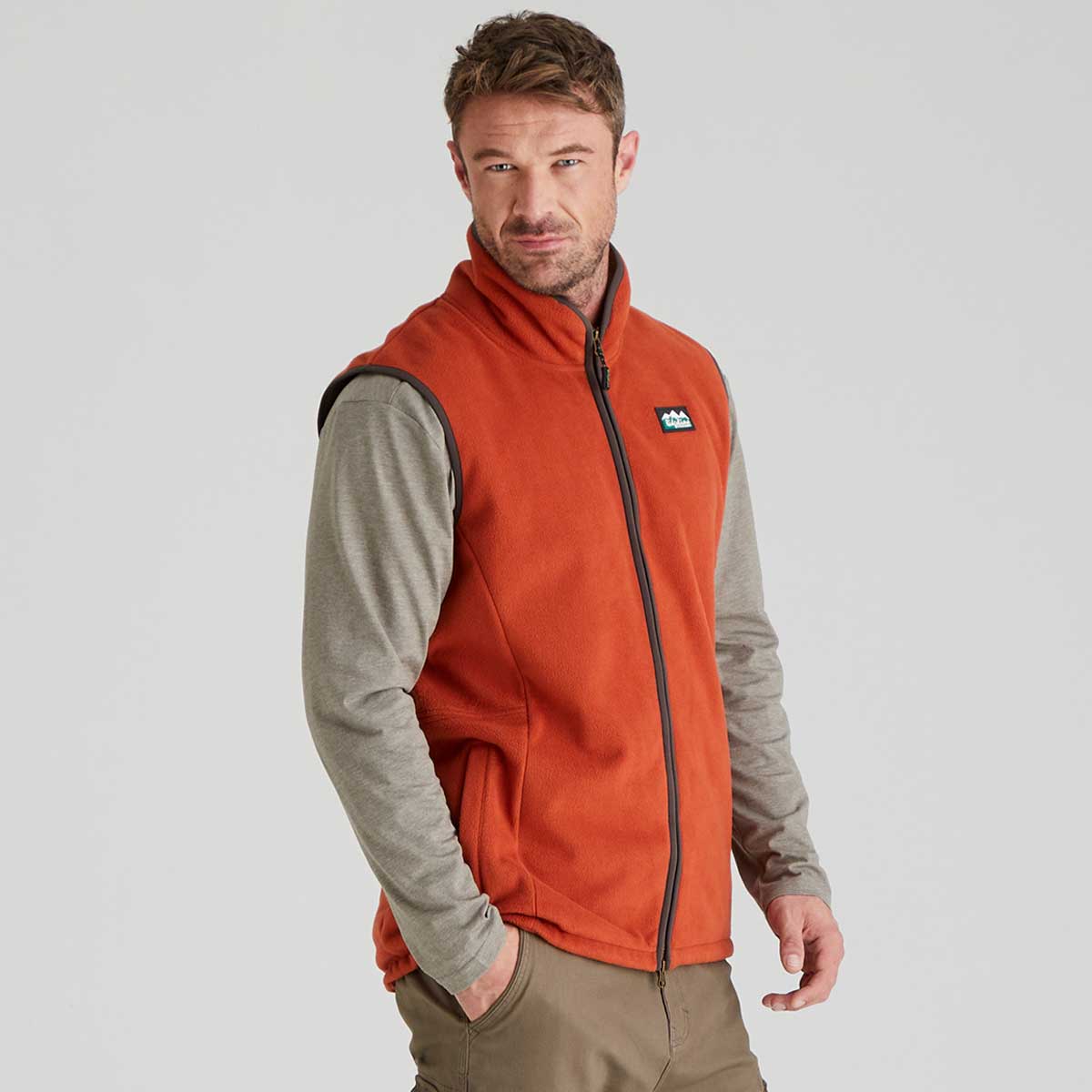 Ridgeline Kodiak Mens Fleece Gilet Russet - Side View Ridgeline Kodiak Mens Fleece Gilet Russet - Side View