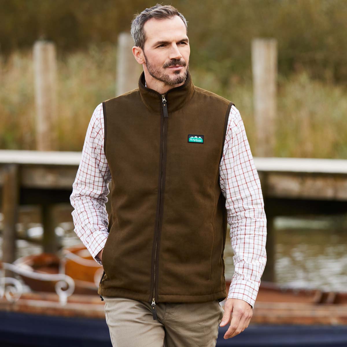 Ridgeline Monarch Gilet - Moody Teak - On Model Ridgeline Monarch Gilet - Moody Teak - On Model