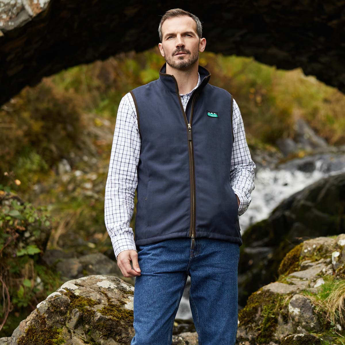 Ridgeline Monarch Gilet - Navy - On Model Ridgeline Monarch Gilet - Navy - On Model