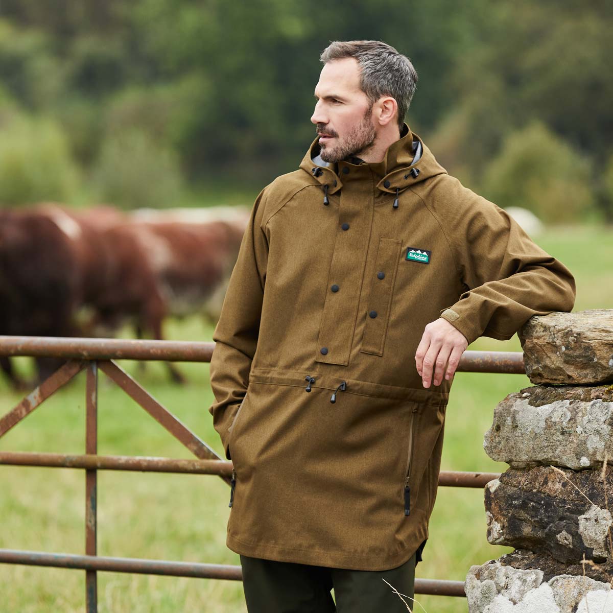 Ridgeline Monsoon Light Smock - Teak - On Model Ridgeline Monsoon Light Smock - Teak - On Model