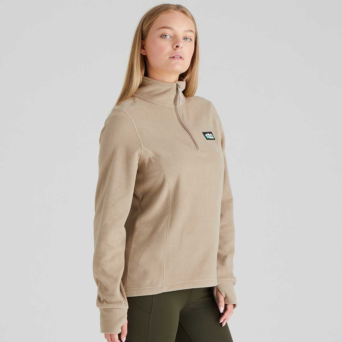 Ridgeline Narvik Women's Fleece Pullover - Roasted Cashew - Side View Ridgeline Narvik Women's Fleece Pullover - Roasted Cashew - Side View