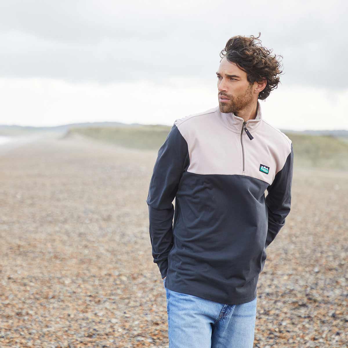 Ridgeline Salthouse Zip Top - Shale - Model Ridgeline Salthouse Zip Top - Shale - Model
