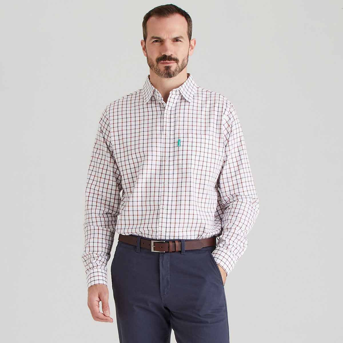 Ridgeline Sedgebrook Men's Checked Shirt - Shale/Deep Russet Ridgeline Sedgebrook Men's Checked Shirt - Shale/Deep Russet