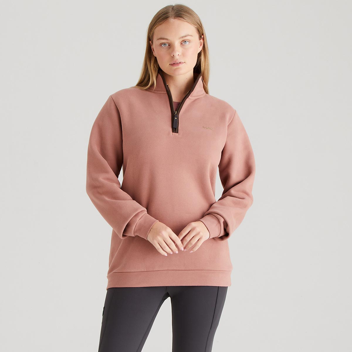 Ridgeline Women's Brancaster 1/4 Zip Top - Dusky Pink Ridgeline Women's Brancaster 1/4 Zip Top - Dusky Pink