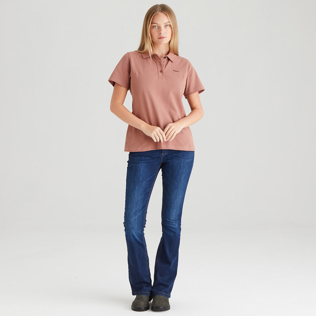 Ridgeline Women's Signature Polo Shirt - Dusky Pink Ridgeline Women's Signature Polo Shirt - Dusky Pink