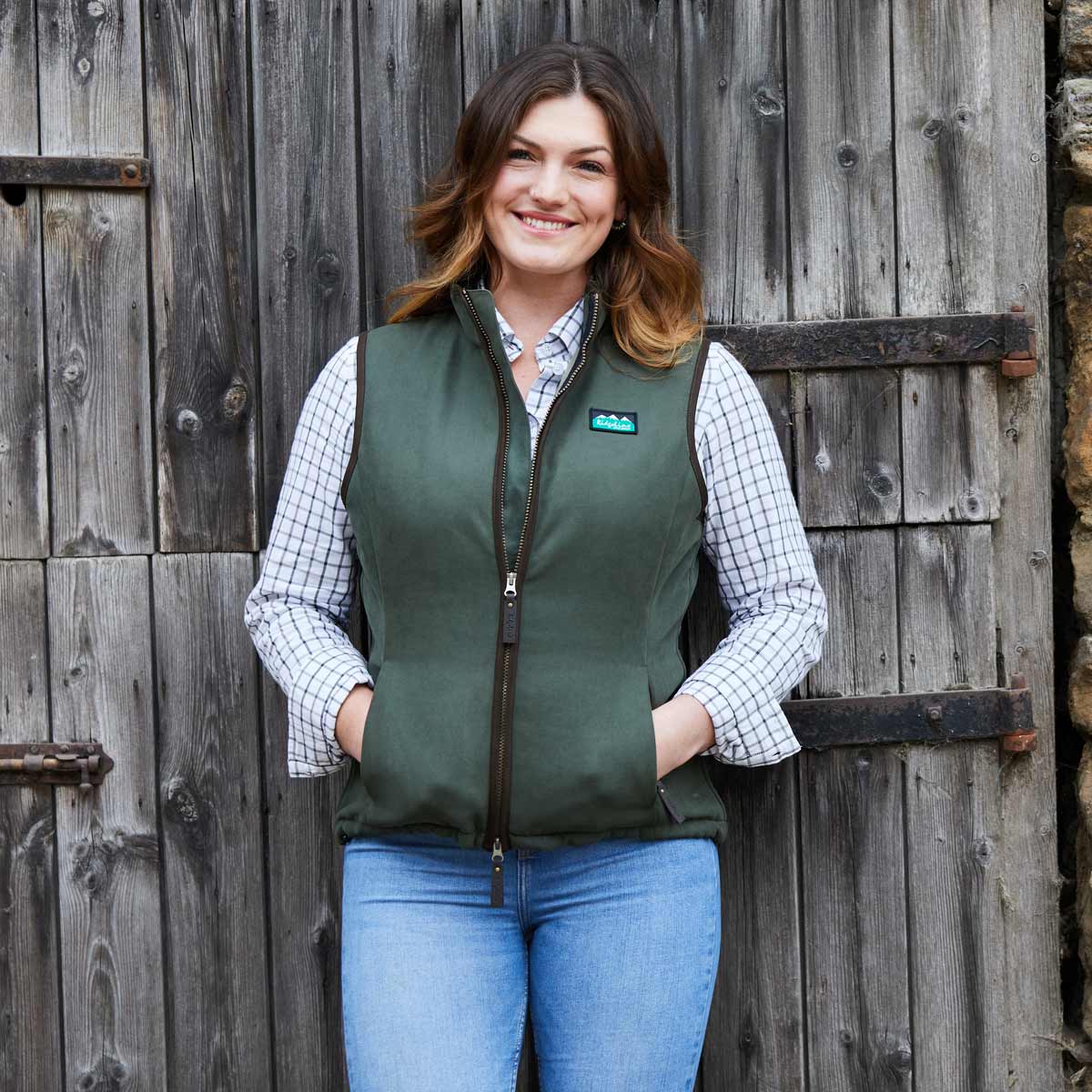 Ridgeline Ladies Gilet in Monarch Style - Forest Green On Model Ridgeline Ladies Gilet in Monarch Style - Forest Green On Model