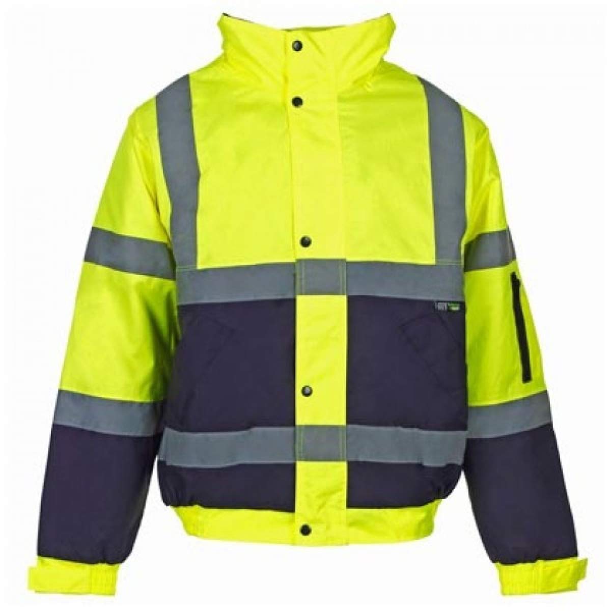 Hi-Vis Reflective 2-Tone Bomber Jacket Yellow Navy Hi-Vis Reflective 2-Tone Bomber Jacket Yellow Navy