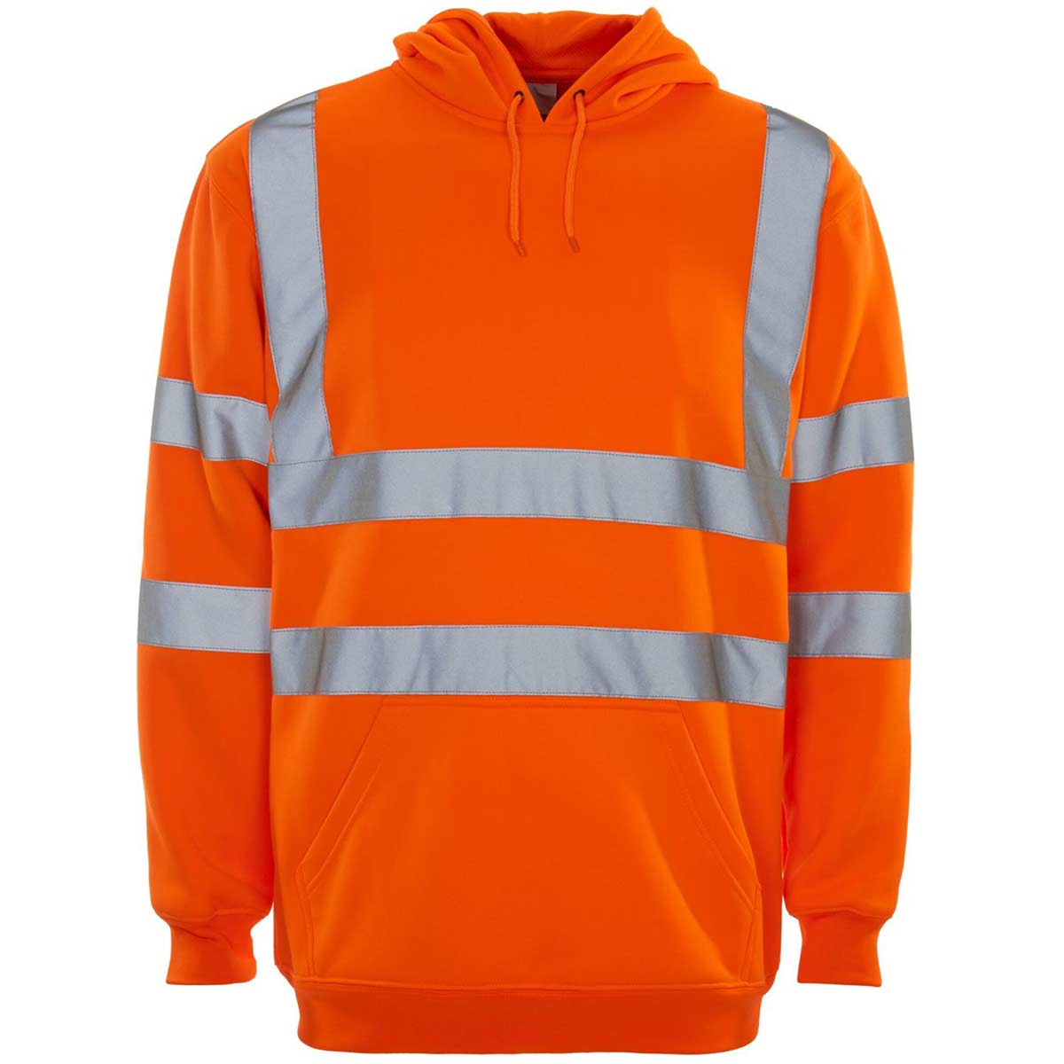 Hi-Vis Reflective Hooded Sweatshirt Orange Hi-Vis Reflective Hooded Sweatshirt Orange