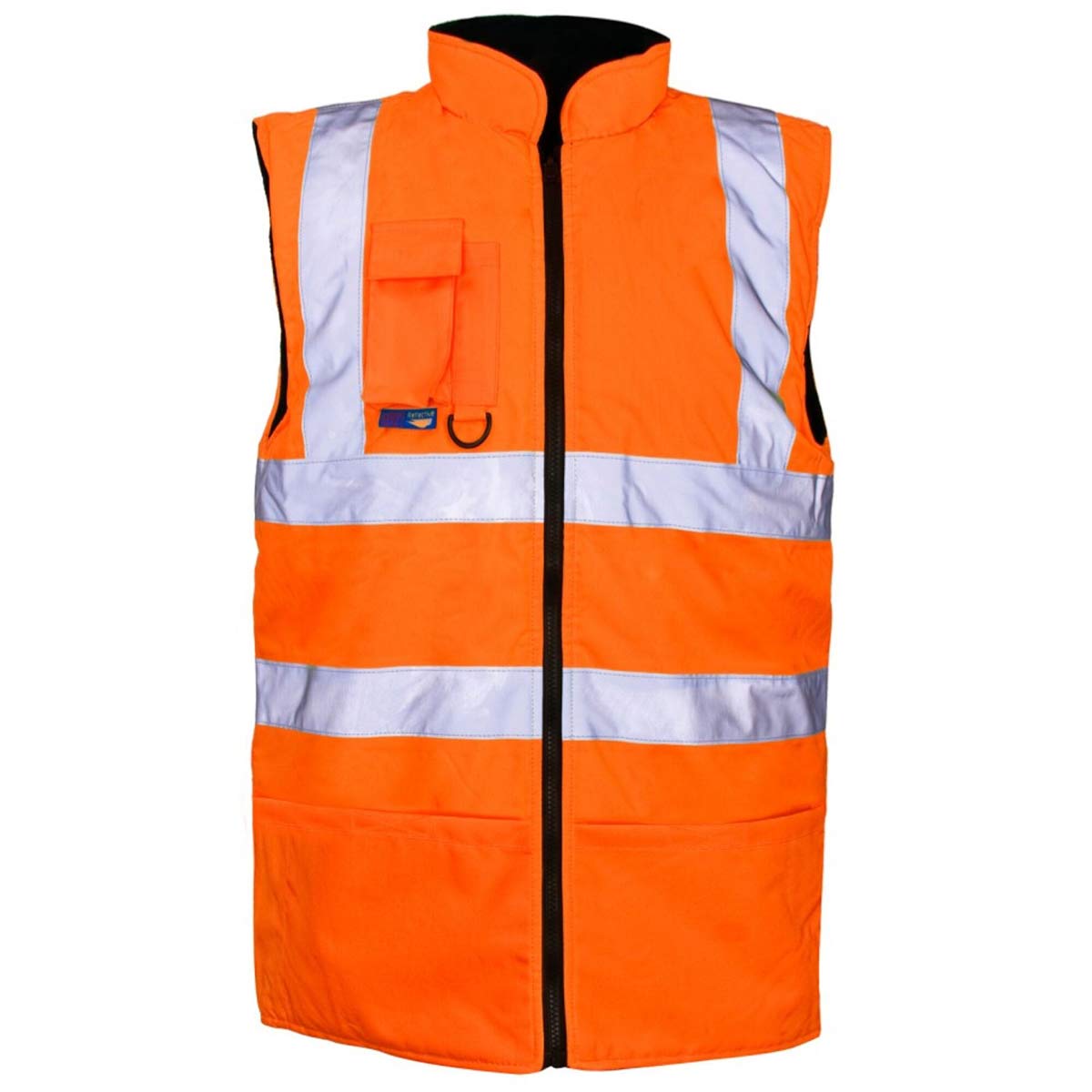 Hi-Vis Reversible Fleece Lined Bodywarmer Orange Hi-Vis Reversible Fleece Lined Bodywarmer Orange
