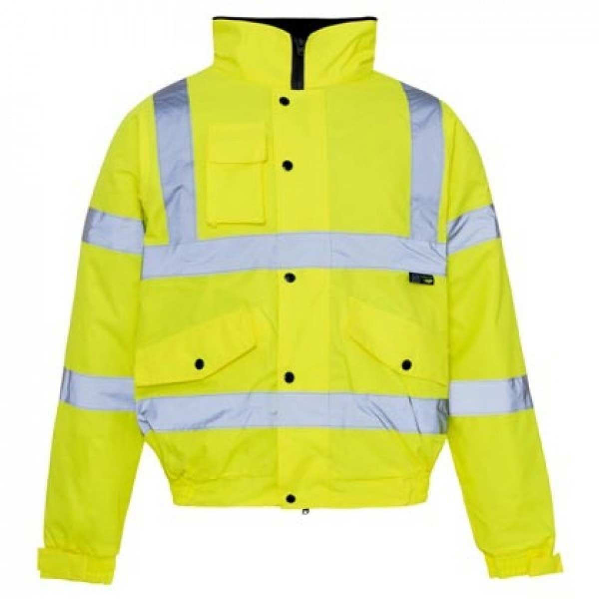 Hi-Vis Reflective Bomber Jacket Yellow Hi-Vis Reflective Bomber Jacket Yellow