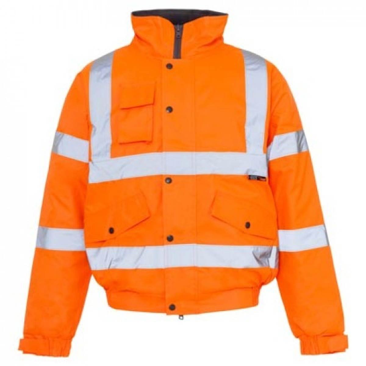 Hi-Vis Reflective Bomber Jacket Orange Hi-Vis Reflective Bomber Jacket Orange