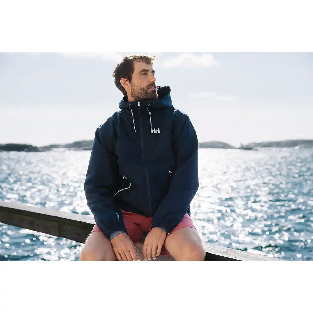 Helly Hansen Sandoy Rain Jacket- Navy- lifestyle wear Helly Hansen Sandoy Rain Jacket- Navy- lifestyle wear