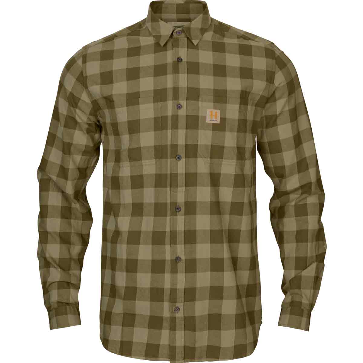 Harkila Scandanavian Long Sleeve Checked Shirt - Dark Olive Check Harkila Scandanavian Long Sleeve Checked Shirt - Dark Olive Check