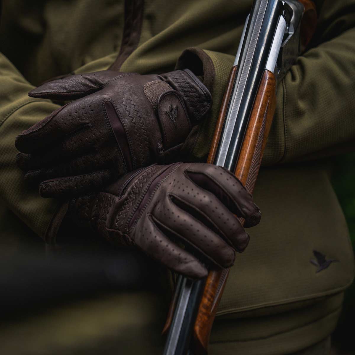 Seeland Aim Leather Shooting Gloves - On Model Seeland Aim Leather Shooting Gloves - On Model