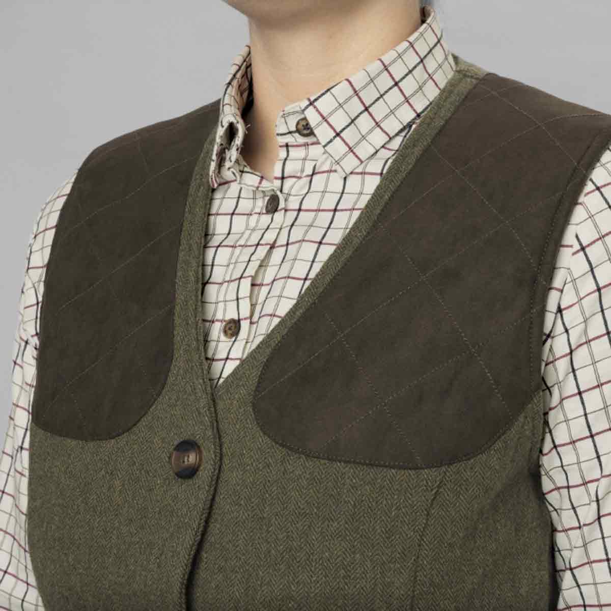 Seeland Hillside Harriet Women's Waistcoat - faux suede shoulder patches Seeland Hillside Harriet Women's Waistcoat - faux suede shoulder patches