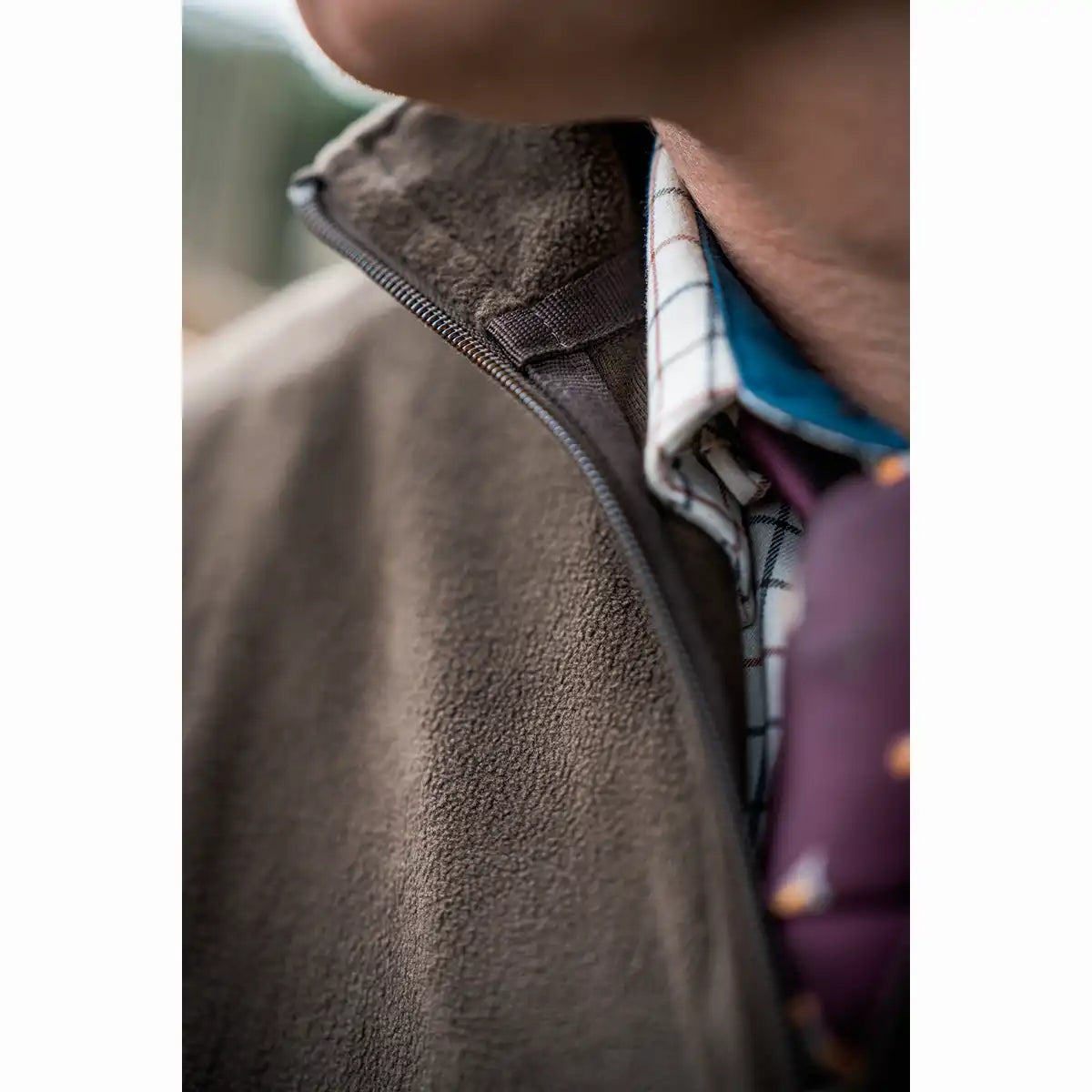 Seeland Benjamin Half Zip Fleece Pullover - Dark Brown - Close Up Seeland Benjamin Half Zip Fleece Pullover - Dark Brown - Close Up