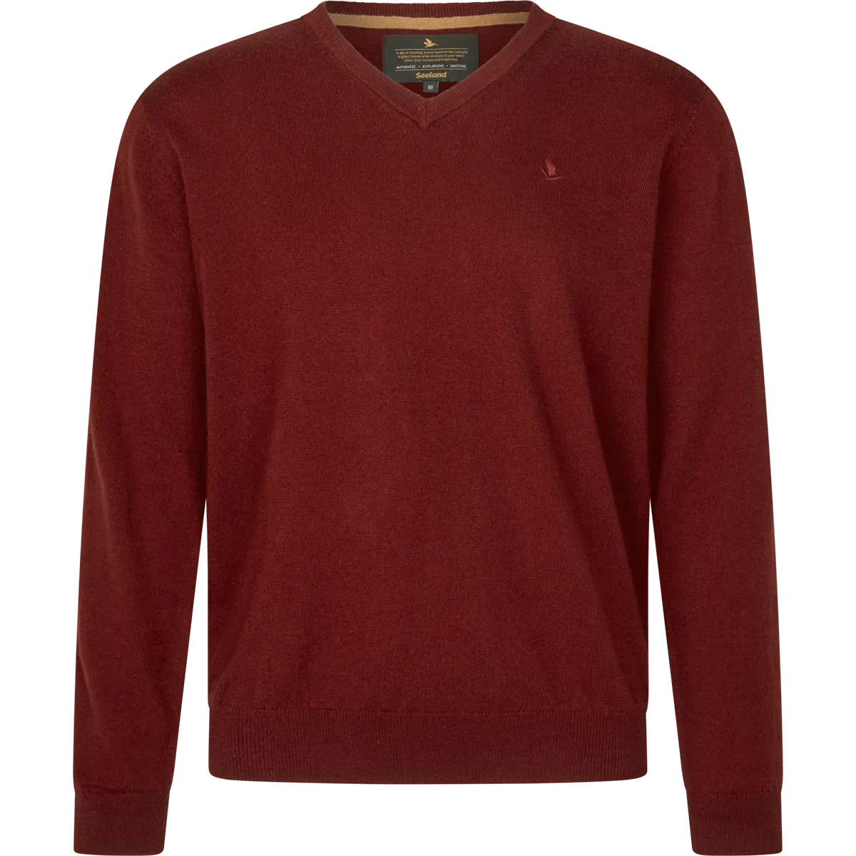 Seeland Pine V-Neck Pullover - Merlot Front Seeland Pine V-Neck Pullover - Merlot Front