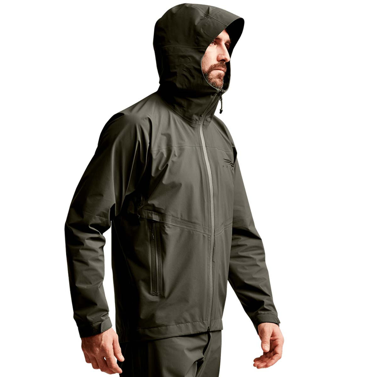 Sitka Dew Point Jacket - Deep Lichen - On model -Side Sitka Dew Point Jacket - Deep Lichen - On model -Side