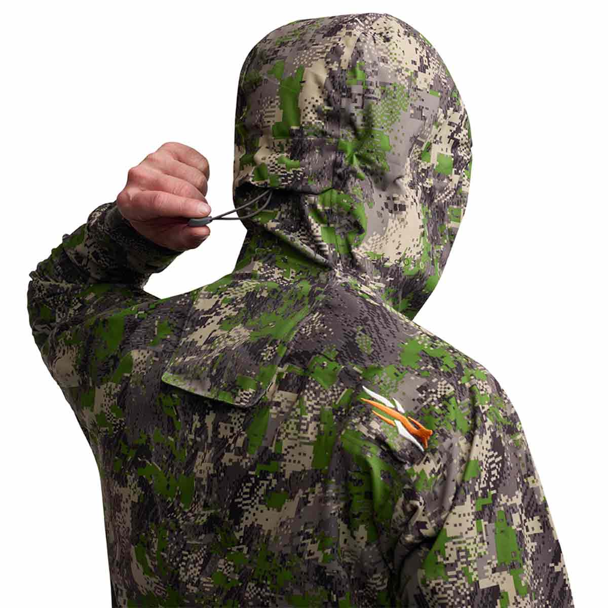 Sitka Downpour Optifade Cover Jacket - Hood Sitka Downpour Optifade Cover Jacket - Hood