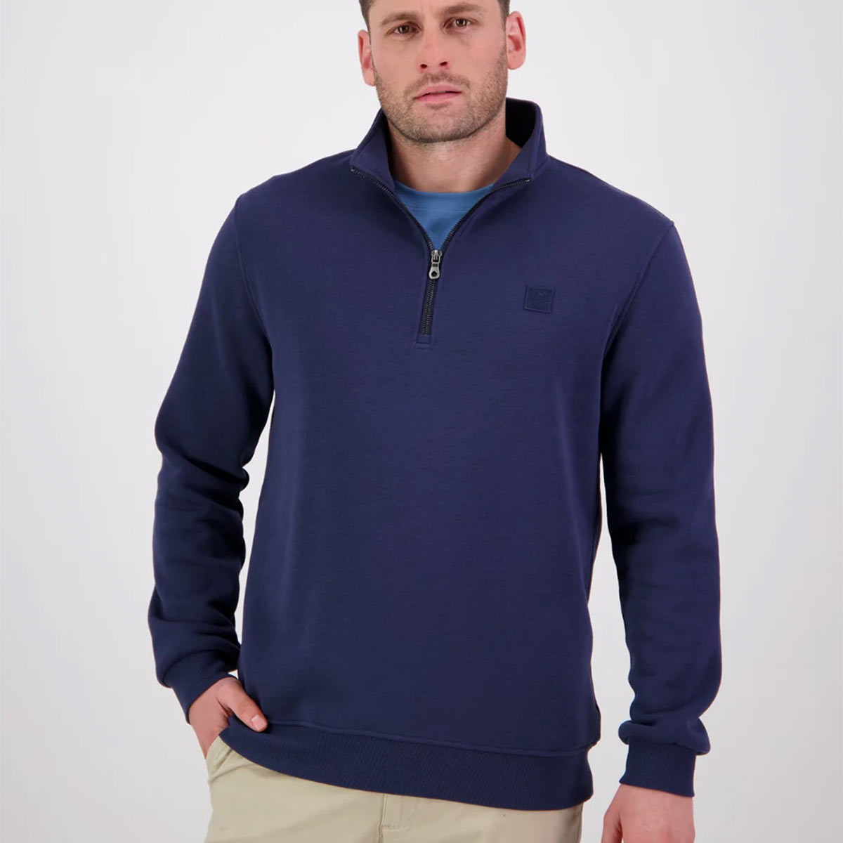 Swanndri Fundamentals Quarter Zip Fleece - NAvy - Model Swanndri Fundamentals Quarter Zip Fleece - NAvy - Model