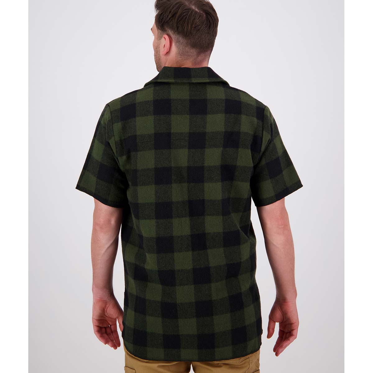 Swanndri Henderson Short Sleeved Half Zip Wool Shirt - Rear Swanndri Henderson Short Sleeved Half Zip Wool Shirt - Rear