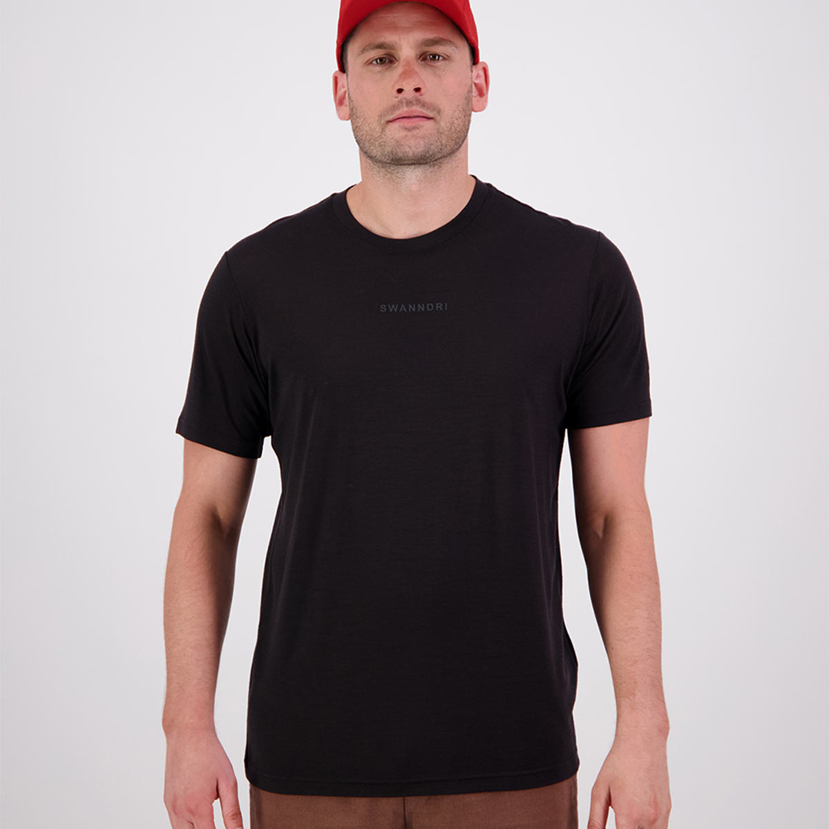Swanndri Merino Fusion Men's S/S T-Shirt - Black - Model Swanndri Merino Fusion Men's S/S T-Shirt - Black - Model