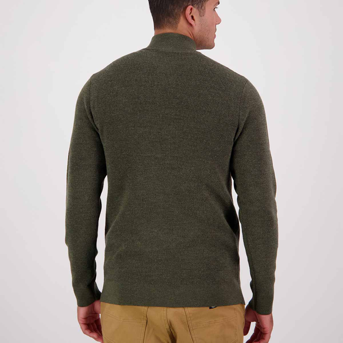 Swanndri Otahu River Merino 14 Zip - Dark Olive - Rear Swanndri Otahu River Merino 14 Zip - Dark Olive - Rear