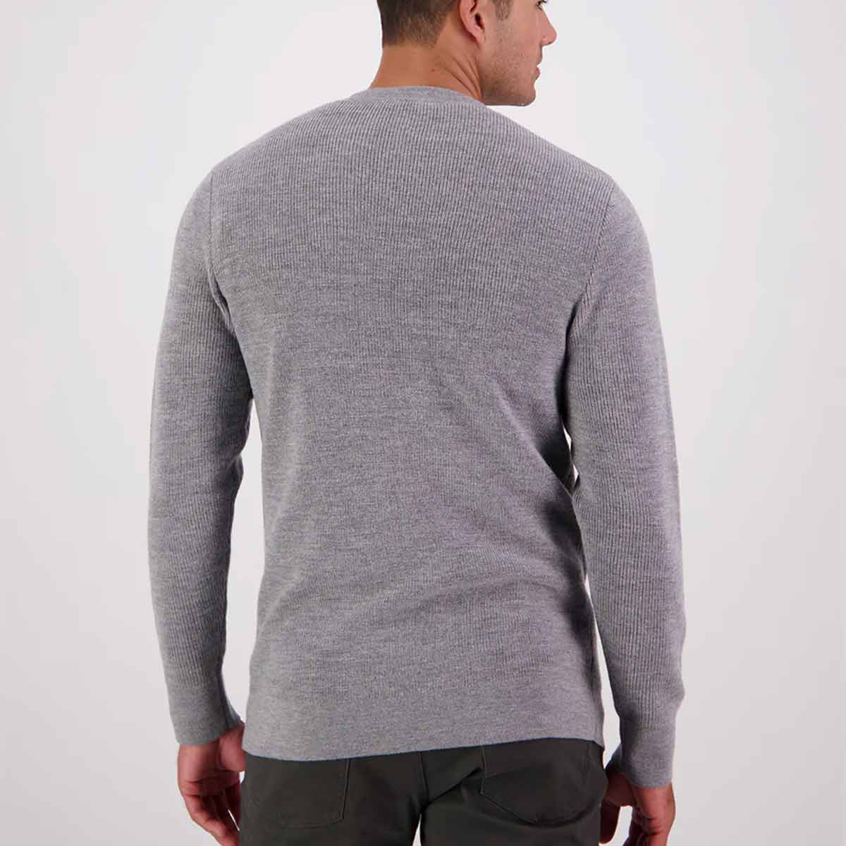 Swanndri Otahu River V2 Merino Crew - Grey Marle - Rear Swanndri Otahu River V2 Merino Crew - Grey Marle - Rear