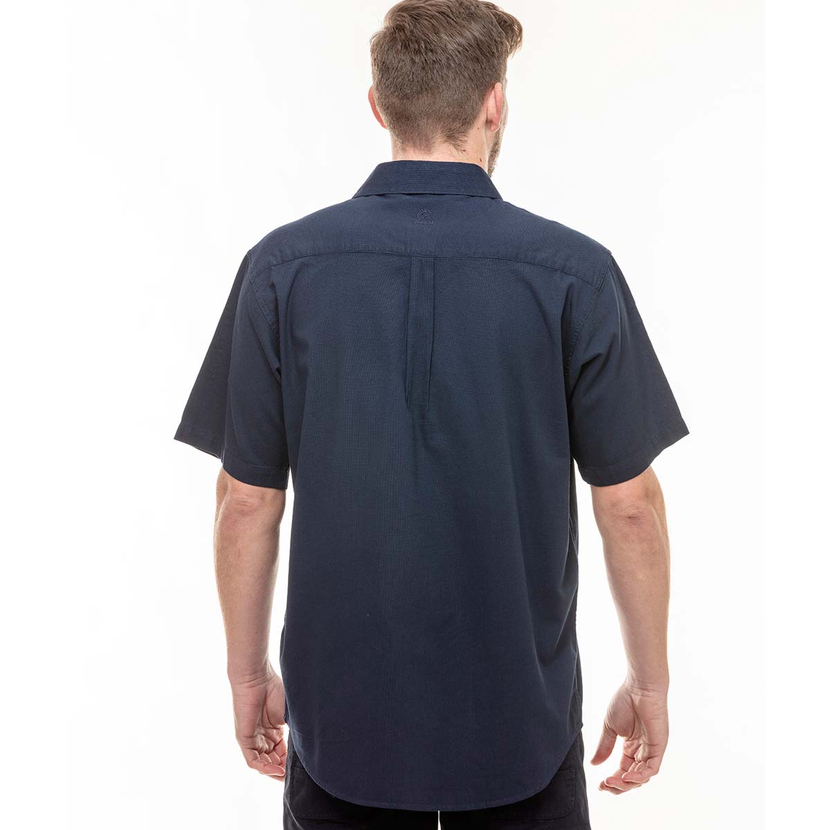 Swanndri Paihia Shirt - Navy - On Model - Rear Swanndri Paihia Shirt - Navy - On Model - Rear
