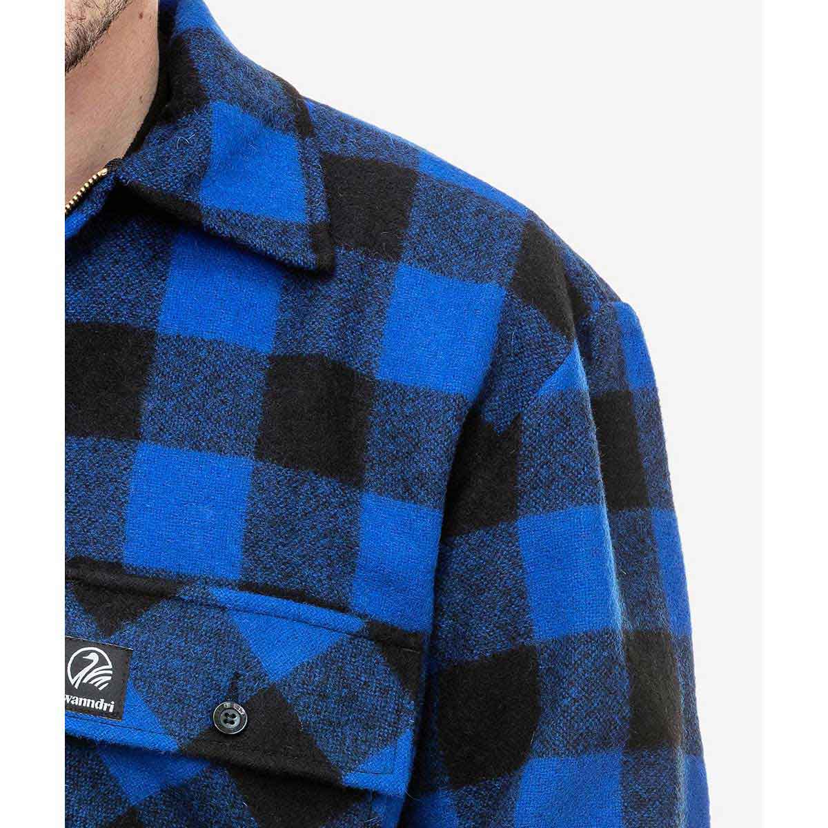 Swanndri Ranger Quarter Zip Mid Weight Bushshirt - blue detail Swanndri Ranger Quarter Zip Mid Weight Bushshirt - blue detail