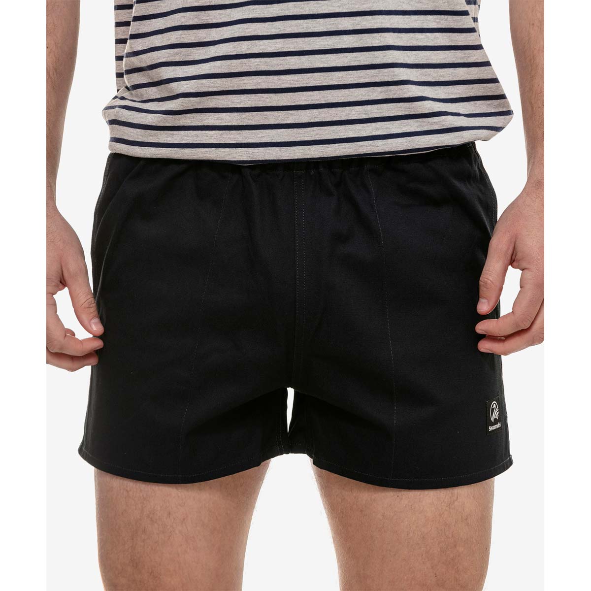 Swanndri Rugby Shorts Black Front Swanndri Rugby Shorts Black Front