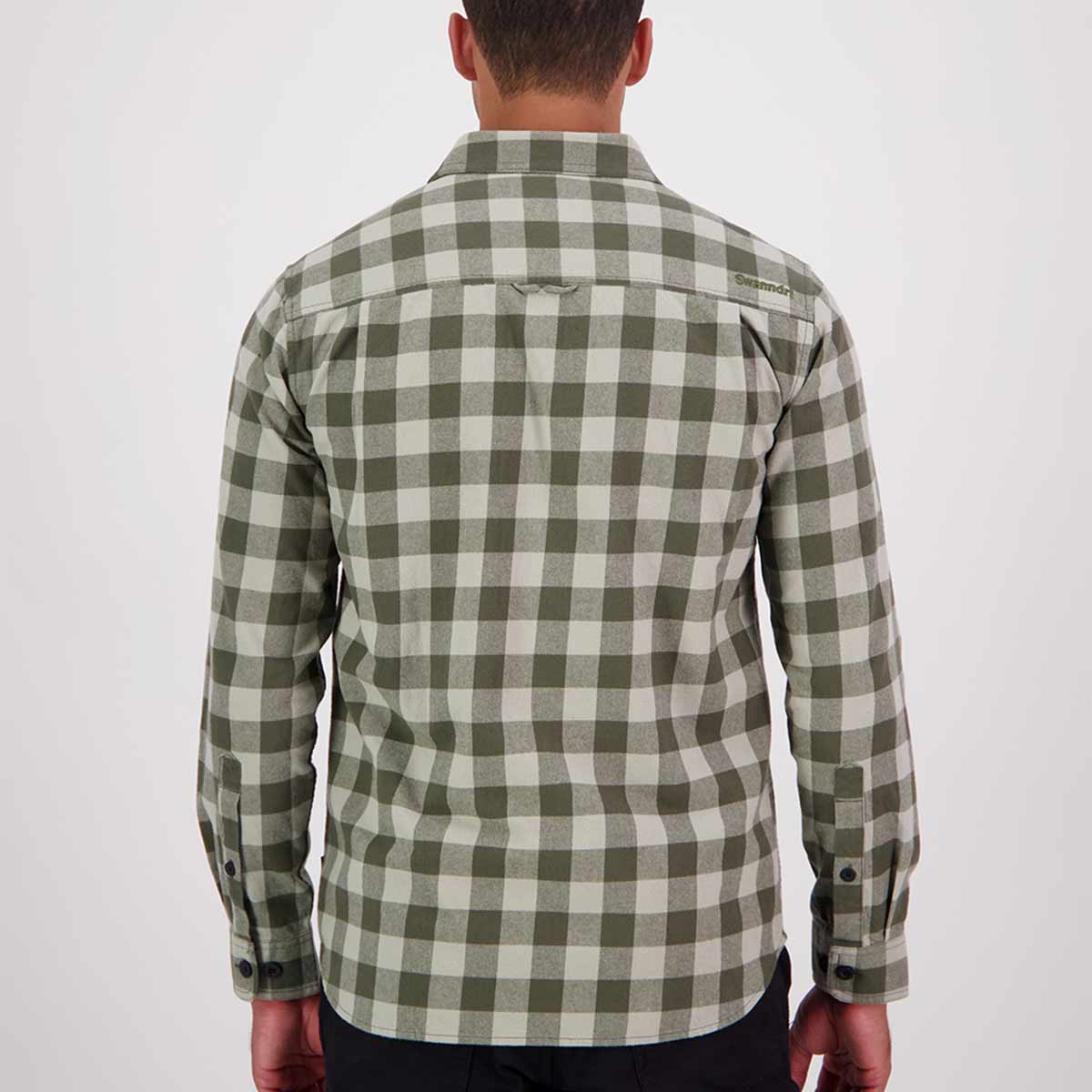 Swanndri Taranaki Tailor Shirt - Horizon Grey/Dark Olive - Rear Swanndri Taranaki Tailor Shirt - Horizon Grey/Dark Olive - Rear