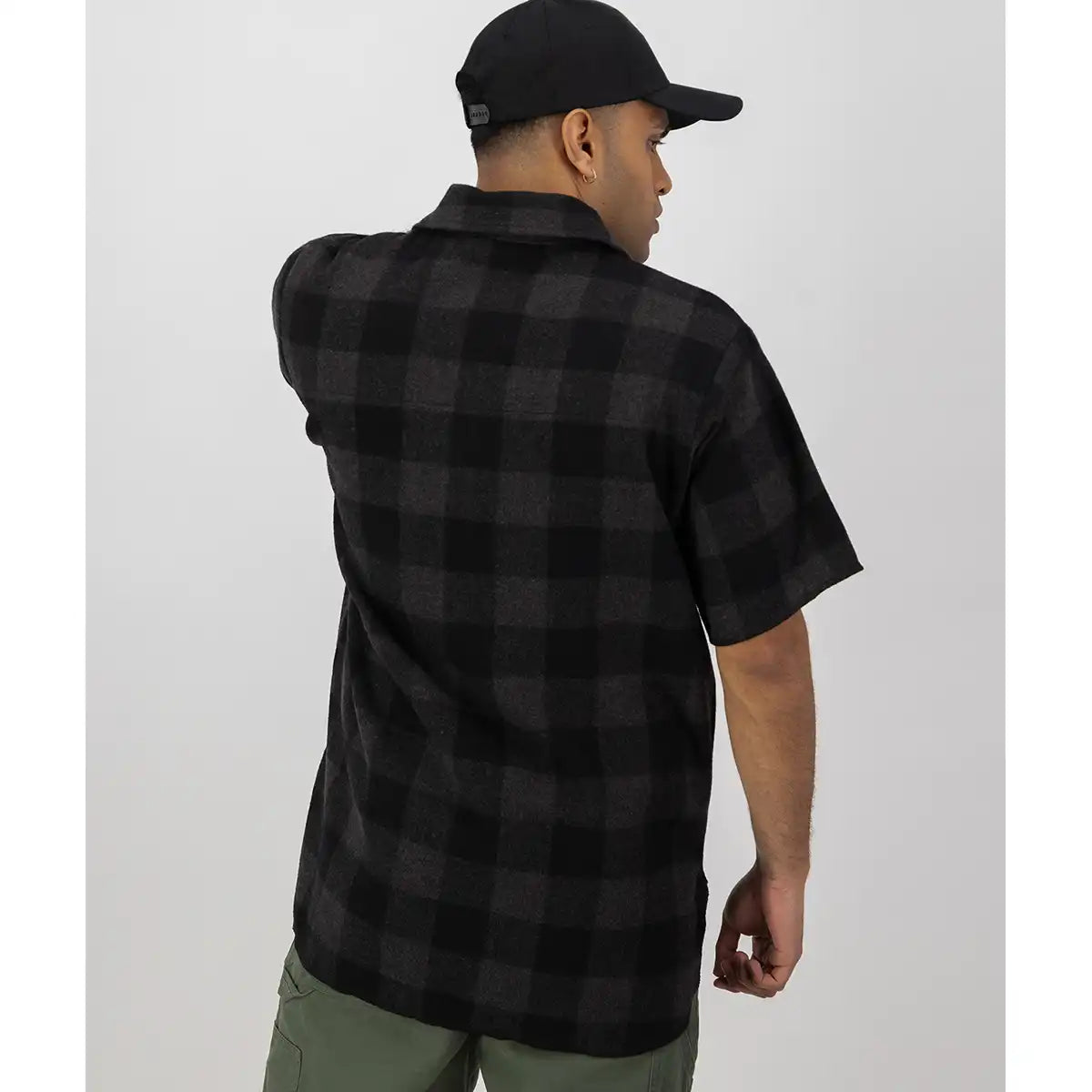 Swanndri Henderson Short Sleeved Half Zip Jacket - Grey/Black - Back Swanndri Henderson Short Sleeved Half Zip Jacket - Grey/Black - Back