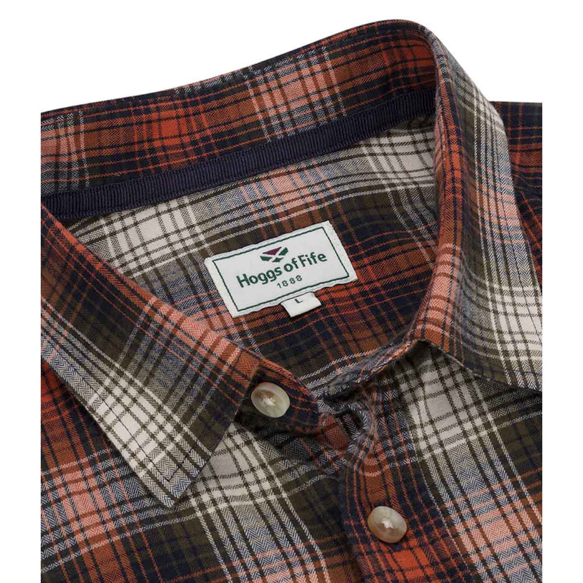 Hoggs of Fife Tiree Twill Check Shirt - collar Hoggs of Fife Tiree Twill Check Shirt - collar