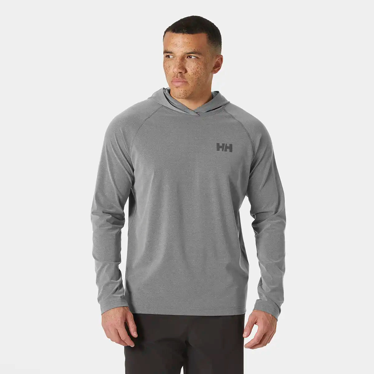 Helly Hansen Tyri Knit Hoodie- Ebony- on model Helly Hansen Tyri Knit Hoodie- Ebony- on model