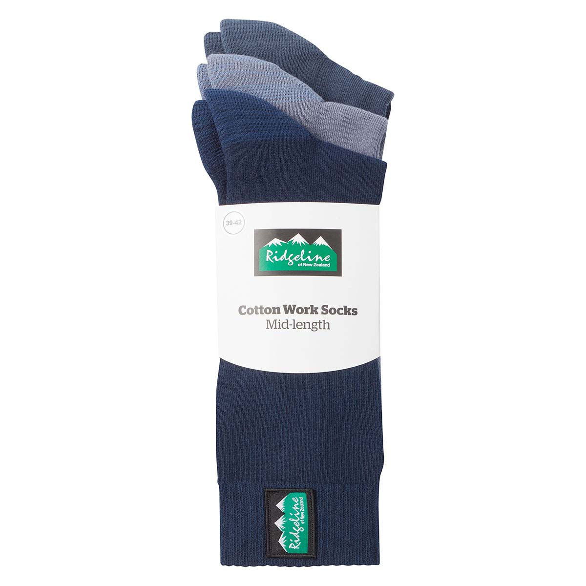 Ridgeline Cotton Work Mid Length Socks (3 Pack) - Navy Multi Ridgeline Cotton Work Mid Length Socks (3 Pack) - Navy Multi