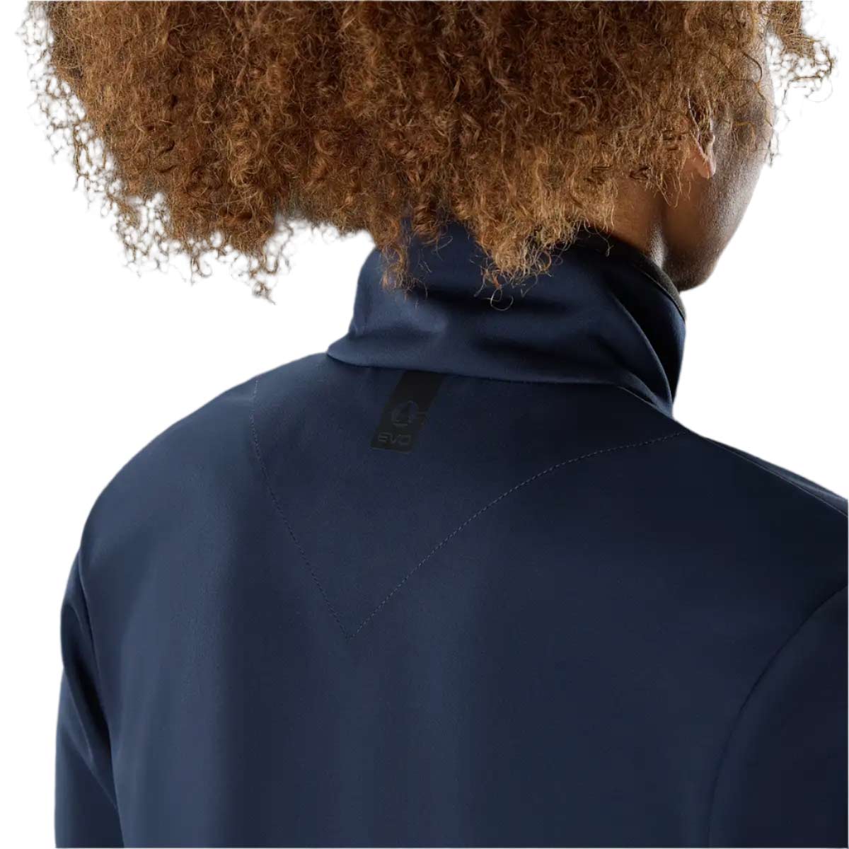 Musto Women's Evo Crew Softshell Jacket- Navy- back on model Musto Women's Evo Crew Softshell Jacket- Navy- back on model
