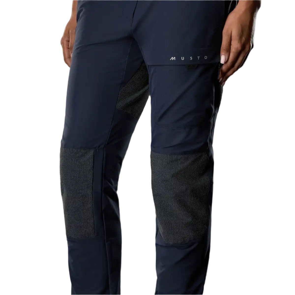 Musto Women's Evo Performance Stretch Trousers- Navy- panel detail Musto Women's Evo Performance Stretch Trousers- Navy- panel detail