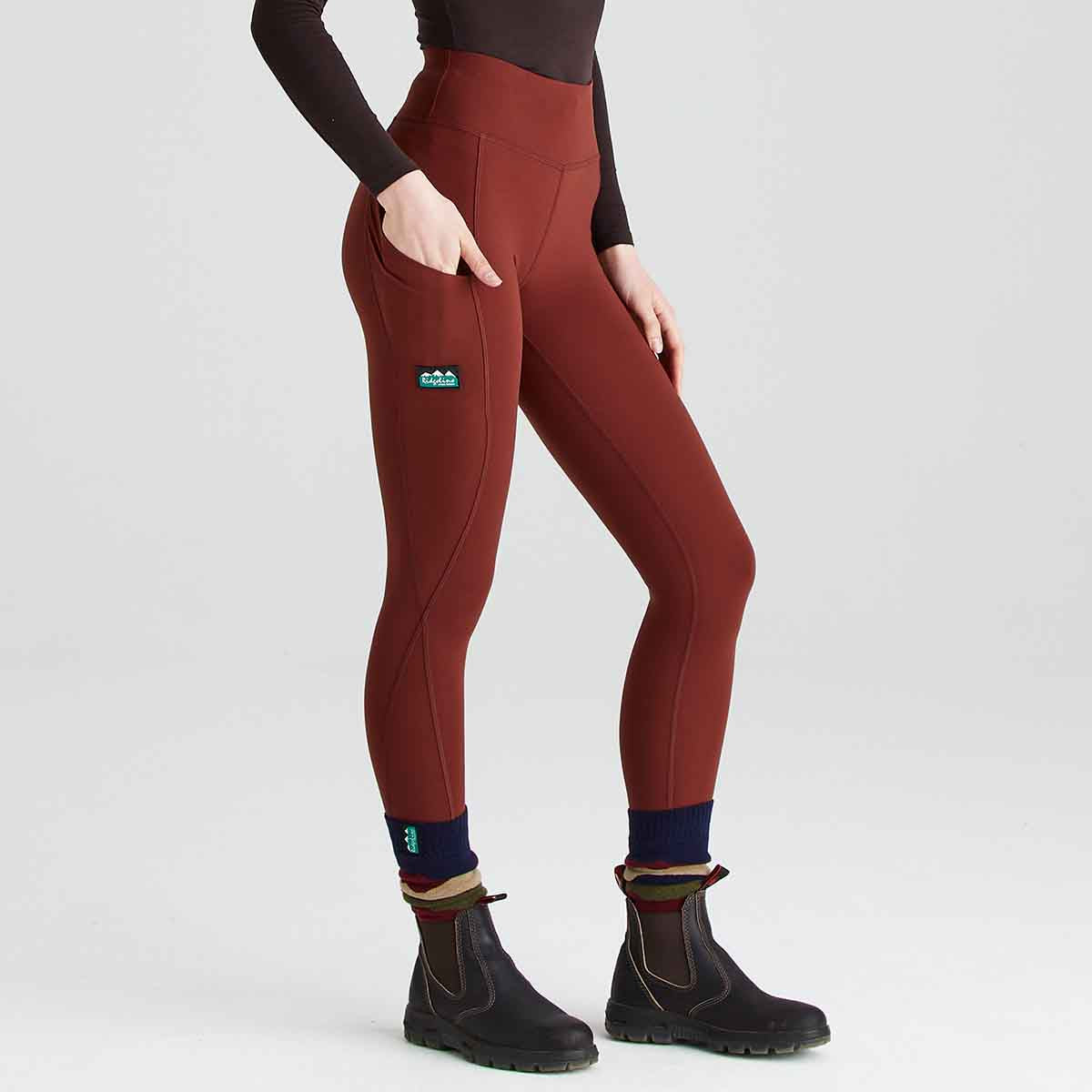 Ridgeline Women's Infinity Leggings - Oxblood On Model Ridgeline Women's Infinity Leggings - Oxblood On Model