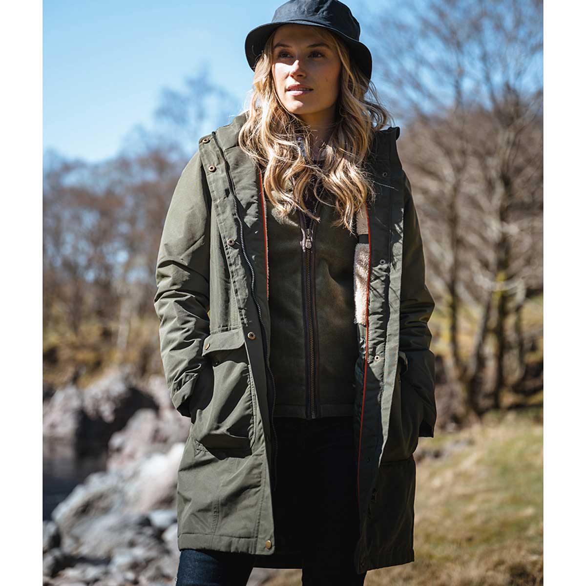 Hoggs of Fife Walker Women's Waterproof Long Coat - green lifestyle Hoggs of Fife Walker Women's Waterproof Long Coat - green lifestyle