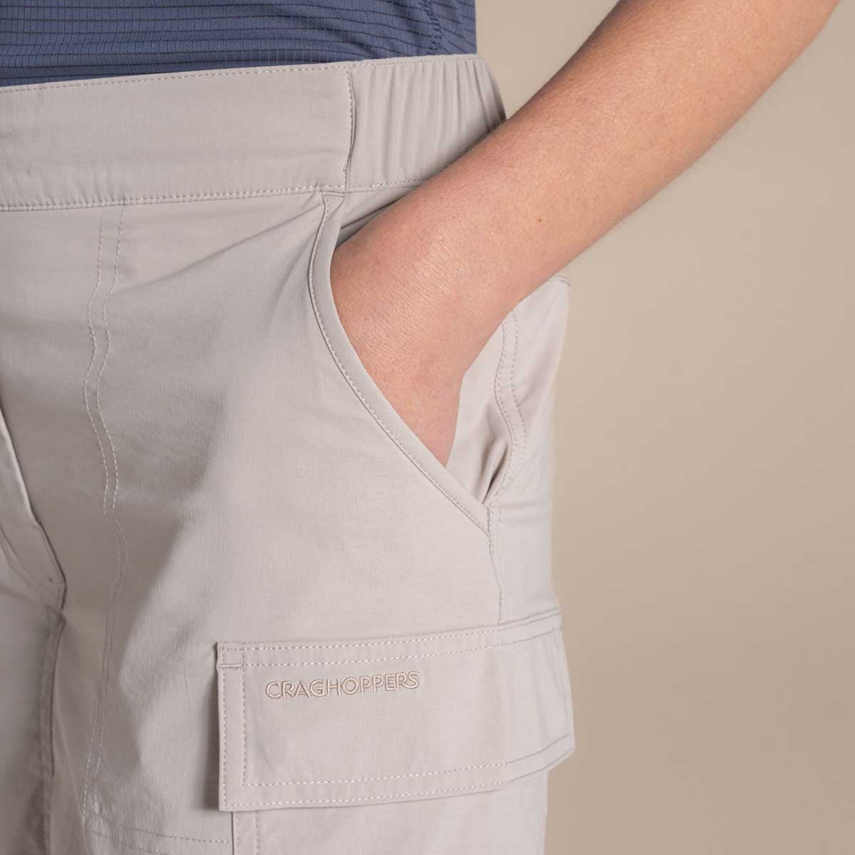 Craghoppers NosiLife Pro Cargo Skort - Soft Mushroom - Pocket Craghoppers NosiLife Pro Cargo Skort - Soft Mushroom - Pocket