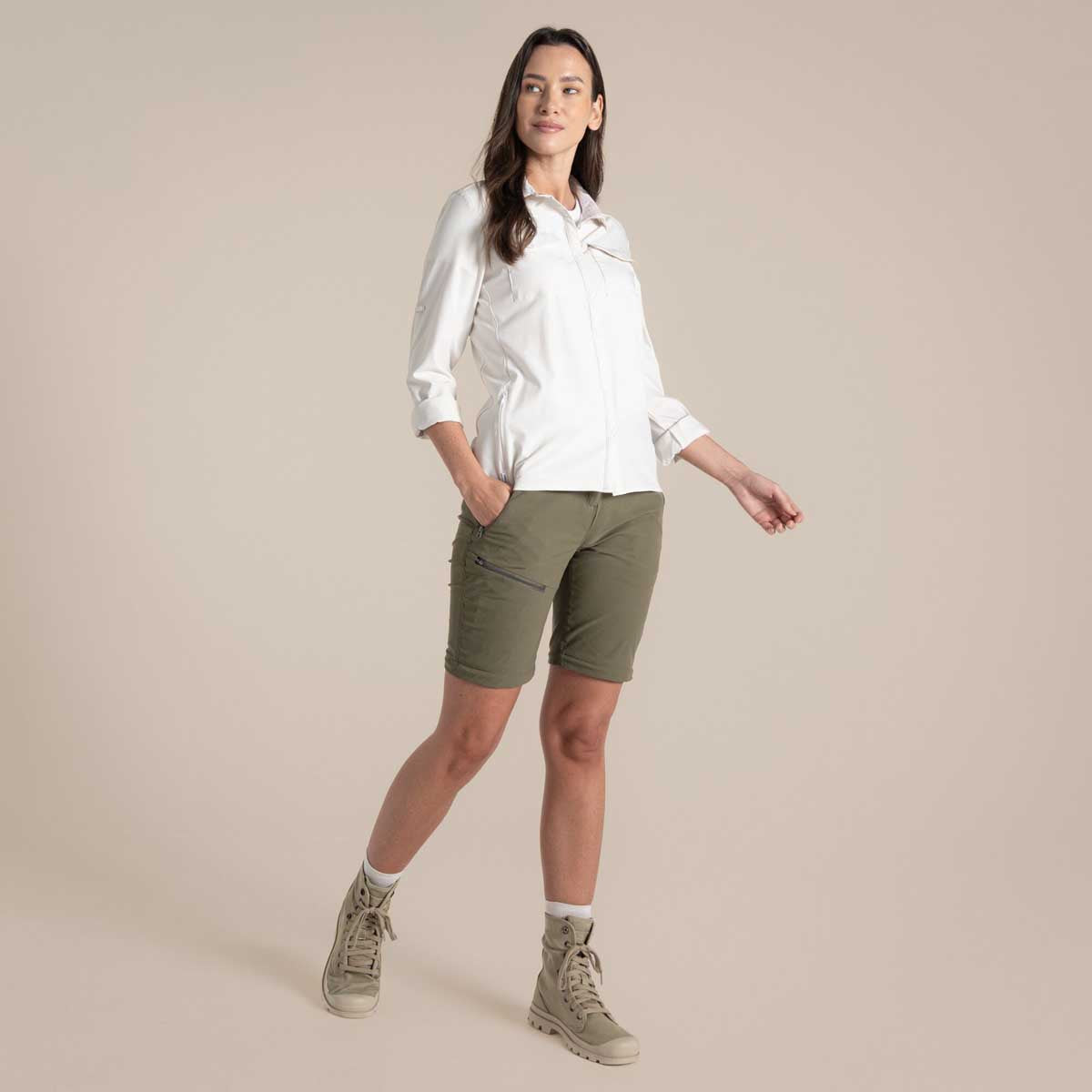 Craghoppers NosiLife Pro Women's Convertible Trousers III - Wild Olive - Shorts Craghoppers NosiLife Pro Women's Convertible Trousers III - Wild Olive - Shorts