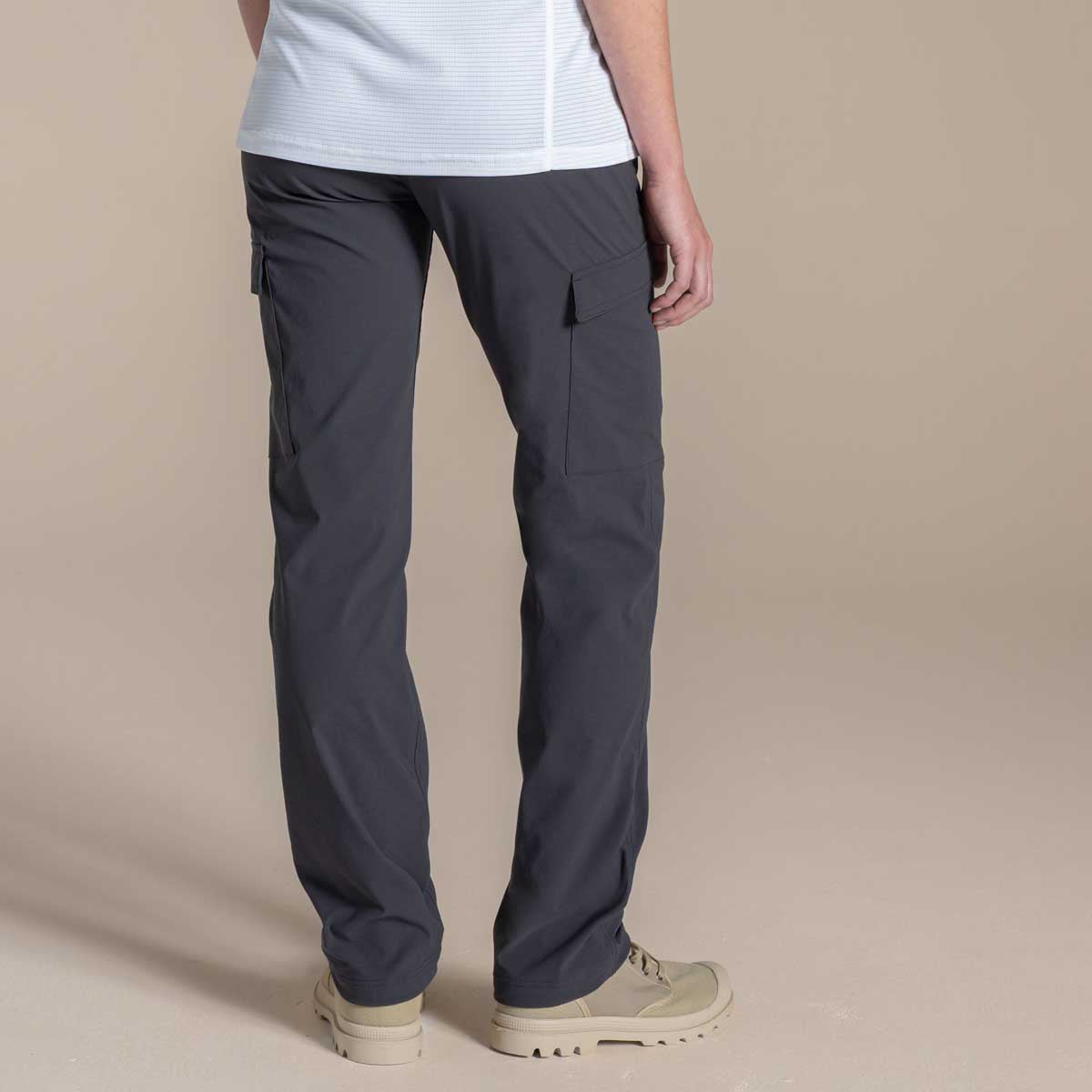 Craghoppers NosiLife Rif Women's Stretch Cargo Trousers - Dark Iron - Rear Craghoppers NosiLife Rif Women's Stretch Cargo Trousers - Dark Iron - Rear