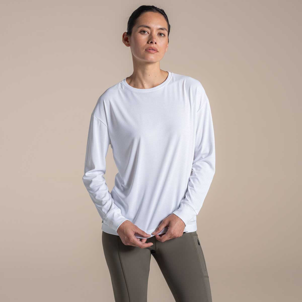 Craghoppers NosiLife SolarShield+ Women's Long Sleeved T-Shirt - White Craghoppers NosiLife SolarShield+ Women's Long Sleeved T-Shirt - White