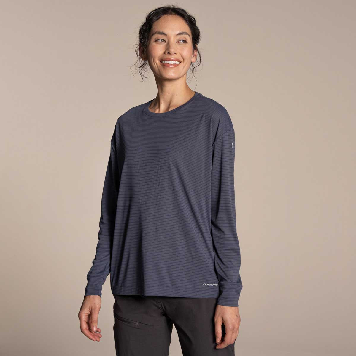 Craghoppers NosiLife SolarShield+ Women's Long Sleeved T-Shirt - Anthracite Craghoppers NosiLife SolarShield+ Women's Long Sleeved T-Shirt - Anthracite