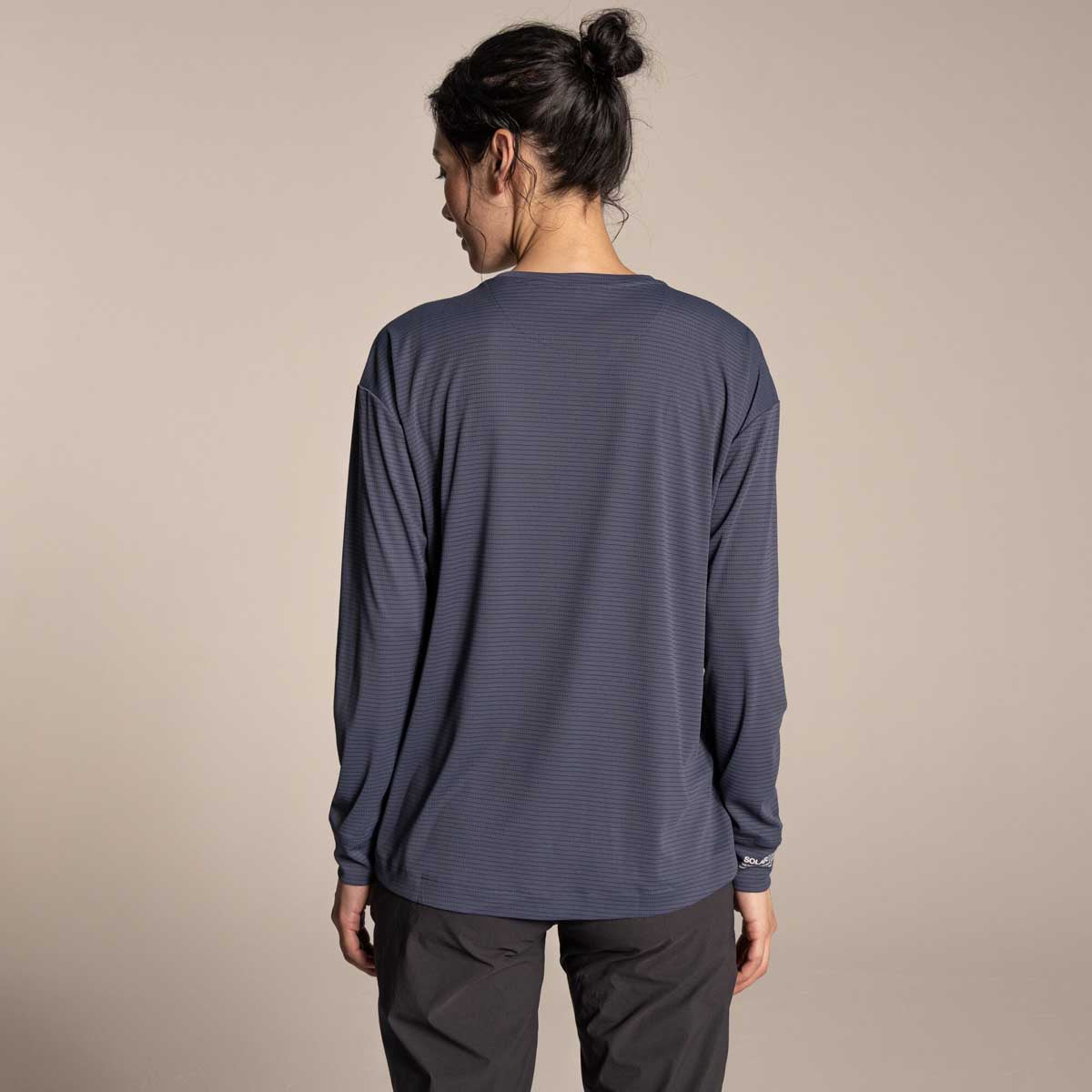 Craghoppers NosiLife SolarShield+ Women's Long Sleeved T-Shirt - Anthracite - Rear Craghoppers NosiLife SolarShield+ Women's Long Sleeved T-Shirt - Anthracite - Rear