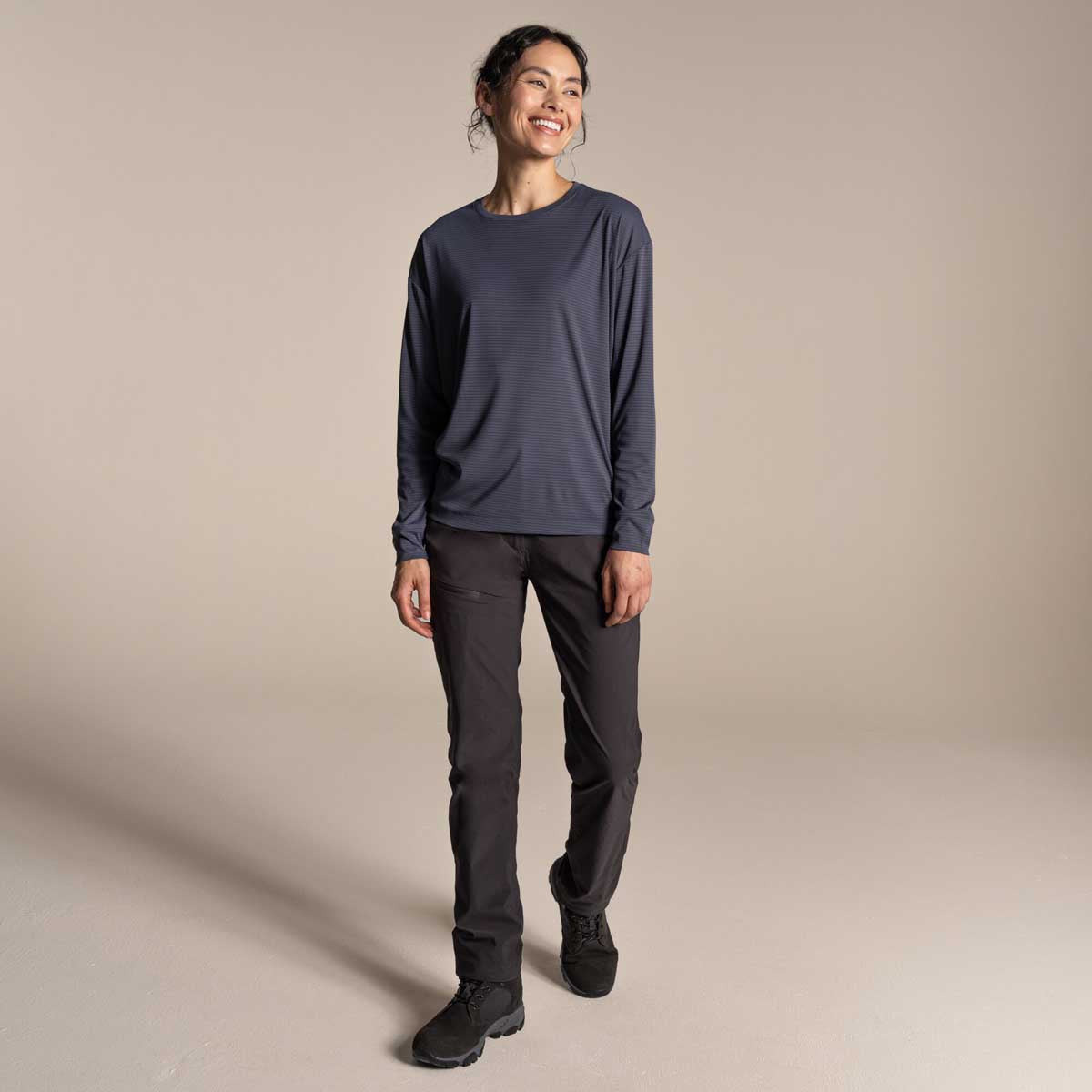 Craghoppers NosiLife SolarShield+ Women's Long Sleeved T-Shirt - Anthracite Craghoppers NosiLife SolarShield+ Women's Long Sleeved T-Shirt - Anthracite