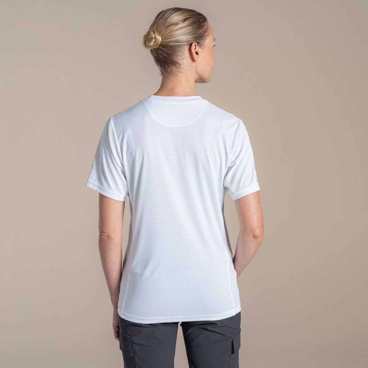 Craghoppers NosiLife Solarshield+ Women's Short Sleeved T-Shirt - White - Rear Craghoppers NosiLife Solarshield+ Women's Short Sleeved T-Shirt - White - Rear