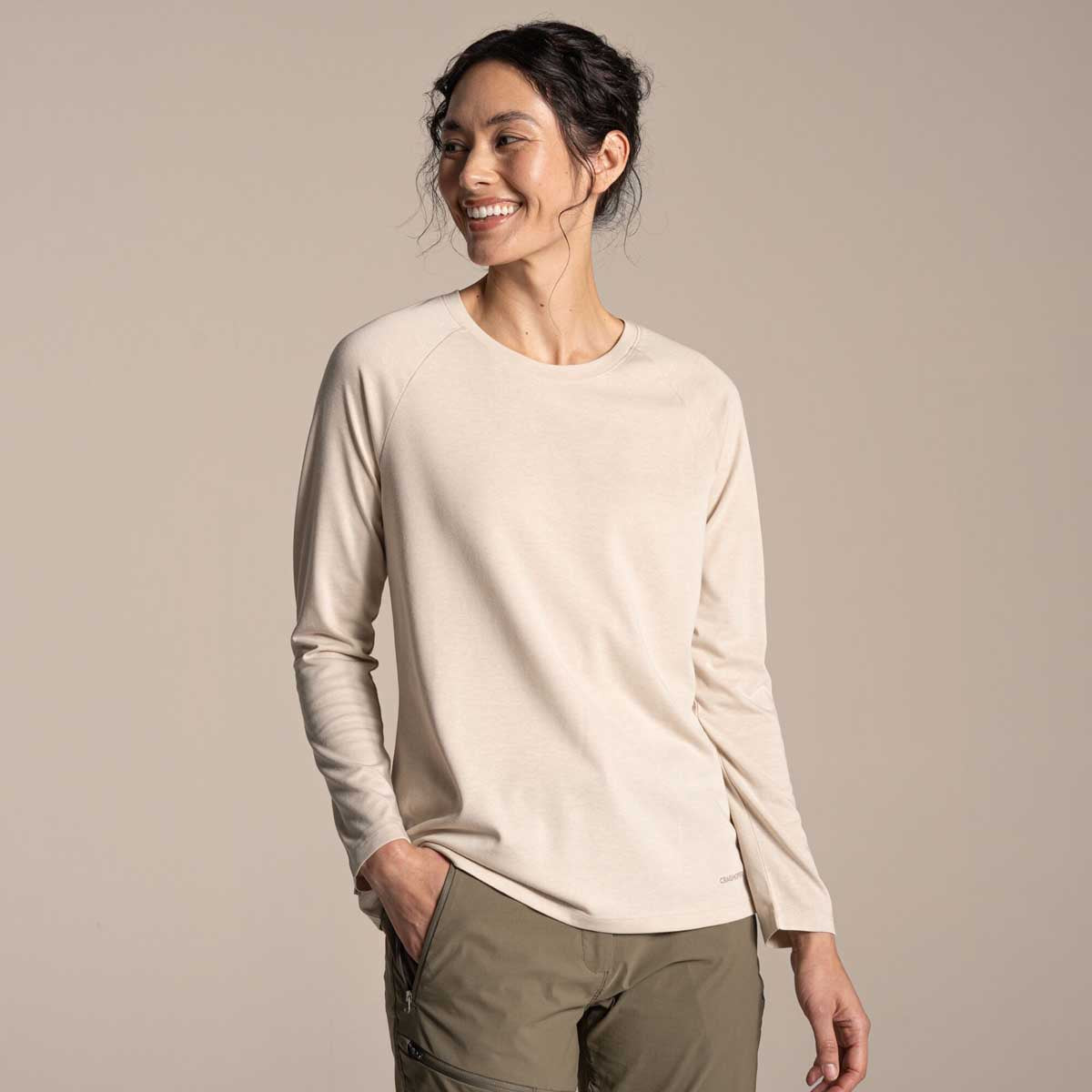 Craghoppers NosiLife Nour Women's Long Sleeved T-Shirt - Oyster Marl Craghoppers NosiLife Nour Women's Long Sleeved T-Shirt - Oyster Marl
