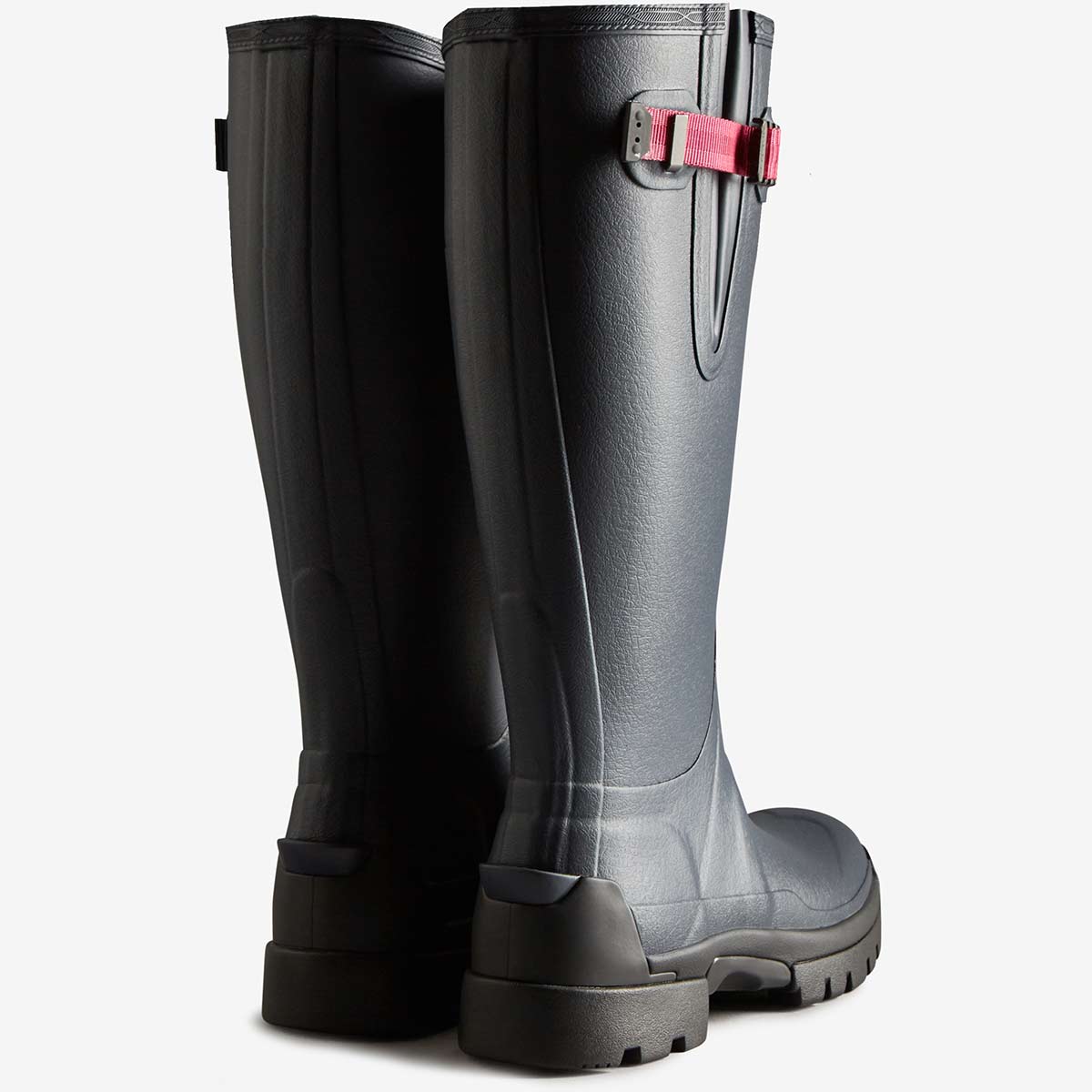 Hunter Women's Balmoral Adjustable 3mm Neoprene Wellington Boots - Navy/Peppercorn - Rear Hunter Women's Balmoral Adjustable 3mm Neoprene Wellington Boots - Navy/Peppercorn - Rear